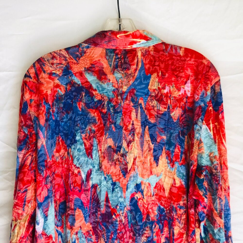 Ali Miles Multi-Color Abstract Button-Front Tunic - Picture 5 of 5